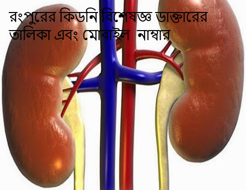রংপুরের কিডনি বিশেষজ্ঞ ডাক্তারের তালিকা এবং মোবাইল নাম্বার