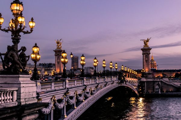 Iconic European city skyline with historic architecture and river