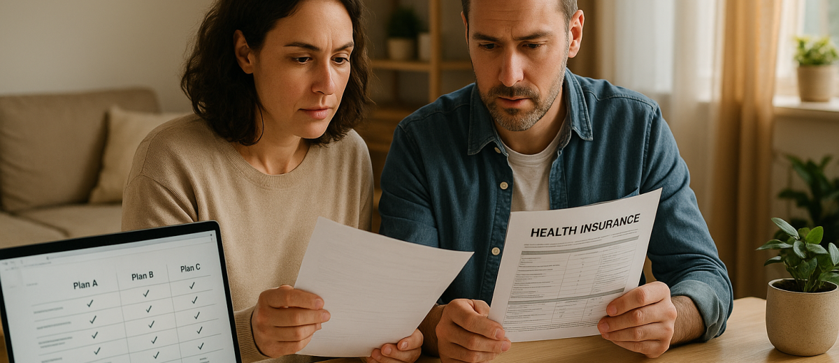 how to choose health insurance plan 2026 couple reviewing documents